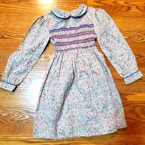 VINTAGE SMOCKED POLLY FLINDERS FLORAL DRESS 6X